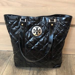 Tory Burch Patent Leather Quilted Tote
